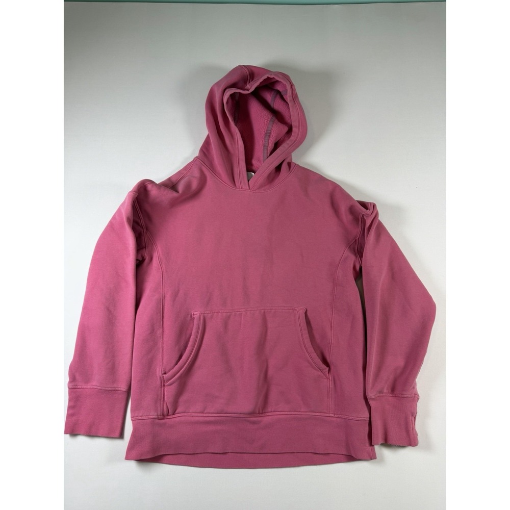 Athleta Girl Pullover Hoodie Sweater XL/14 Pink Kangaroo Pocket Athletic Casual